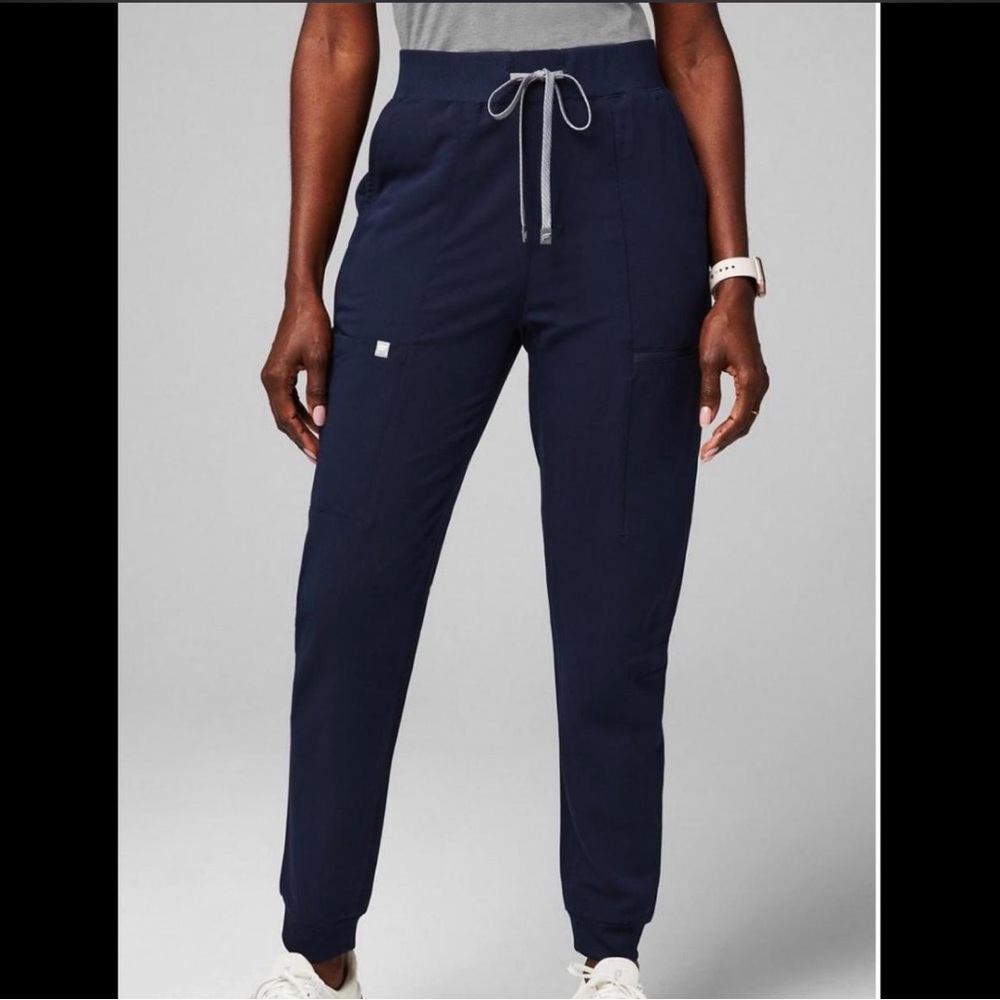 Women's Navy Jogger Pants with Drawstring Waist